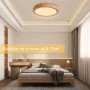 Baerolc Plafonnier LED Rond, 20W Luminaire Plafonnier Bois 30cm | Blanc Chaud 3000K Plafonnier chambre, Lampe de Plafond Moderne