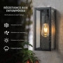 FTL Lampe Murale Extérieure 2 Stück, Noir Applique Murale Lanterne, E27 | Porche Éclairage d’Extérieur avec Abat-Jour en Verre, 