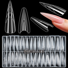 MELLIEX 240 Pièces Popit Ongle Sandwich, Forme à Ongles Moule Réutilisable Sandwich Dual Nail Form Polygel Ongle pour DIY Salon,