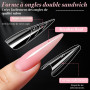 MELLIEX 240 Pièces Popit Ongle Sandwich, Forme à Ongles Moule Réutilisable Sandwich Dual Nail Form Polygel Ongle pour DIY Salon,