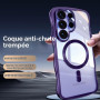 UEEBAI Coque Magnétique pour Samsung Galaxy S25 Ultra 5G avec Recharge sans Fil, Wave Frame Étui en Silicone Liquide, Housse de 