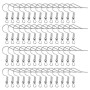 TOAOB 100pcs Crochet de Boucle D'oreille Argent en Acier Inoxydable Fil d'oreille Crochets avec Boule Ressort Hypoallergénique p