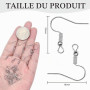 TOAOB 100pcs Crochet de Boucle D'oreille Argent en Acier Inoxydable Fil d'oreille Crochets avec Boule Ressort Hypoallergénique p
