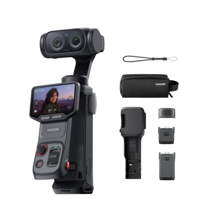 Insta360 Luna Ultra Pack Endurance - Caméra Vlog 8K Deux Objectifs Leica | Caméra de poche, zoom 15×, capteur 1", écran tactile 
