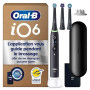 Oral-B Brosse à Dents Electrique iO 6, 3 Brossettes de Rechange, Noire | 5 Modes de Brossage dont Blancheur et Soin des Gencives