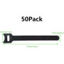 Oksdown Lot de 50 Noir Attaches de Câble Sangle Réutilisable Scratch Serre Câble Bande avec Crochet et Boucle pour la Gestion de