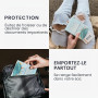 kwmobile Porte-Passeport Voyage - Étui à Rabat avec Fermeture Élastique - Protège-Passeport ou Carte d'Identité - Rouge-Blanc-Gr