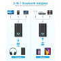 Transmetteur Bluetooth 5.0 Émetteur et Récepteur Adaptateur, Bluetooth 2 en 1 Adaptateur, Jack 3,5mm APTX et USB, Compatible ave