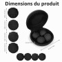 Ainiv 4pcs Balle Anti-Stress Adulte, Jouets Anti-Stress Magnétiques, Noir | Boules Magnétiques Texturées Sensoriels, Silicone Fi
