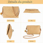 BTHRORO Sacs à Main Portés épaule pour Femme, Sac en Paille Vintage Sac à Main de Plage d'été Tissés, Portable Sac Bandouliere e