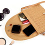 BTHRORO Sacs à Main Portés épaule pour Femme, Sac en Paille Vintage Sac à Main de Plage d'été Tissés, Portable Sac Bandouliere e