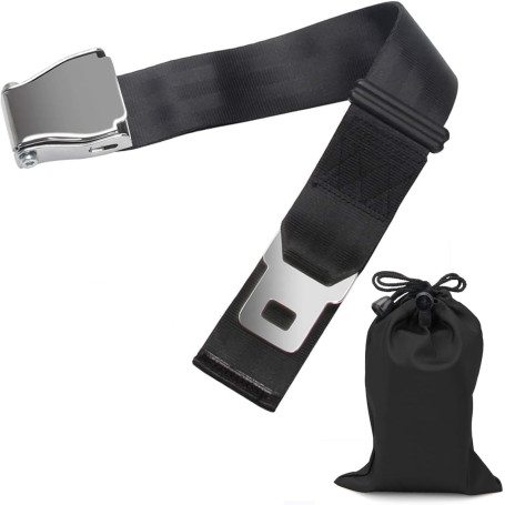 NECBAOA Rallonge Ceinture de Sécurité Avion – Extension Réglable 25 à 76 cm | Clip Métal Robuste – Pour Femmes Enceintes, Passag