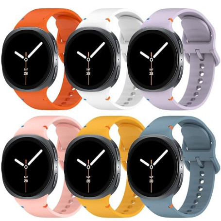 BDIG 6 Bracelets de Sport Compatible avec Samsung Galaxy Watch 9/8/8 Classic, Bracelet en Colorés Silicone Souple Remplacement F