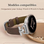 GOBY Bracelet en cuir Compatible avec Samsung Watch Galaxy Watch 8 40mm 44mm/8 Classic 46mm, Bracelet de remplacement pour Femme
