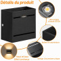 2 x Applique Murale LED Intérieur 7W, 3000K Carrée Applique Murale Chambre | Blanc Chaud Double Fente Lumineuse, Rétro Appliques