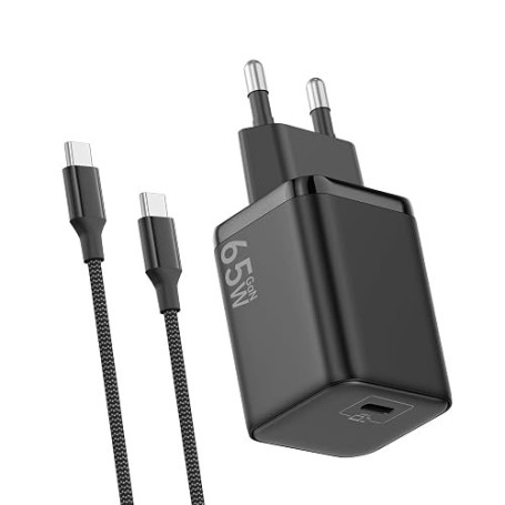 Chargeur USB C 65W, Charge Rapide PD3.0 PPS GaN II | avec Câble Tressé 2M, Compatible pour MacBook Pro/Air, pour Galaxy S26/S25/