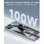 Chargeur USB C 65W, Charge Rapide PD3.0 PPS GaN II | avec Câble Tressé 2M, Compatible pour MacBook Pro/Air, pour Galaxy S26/S25/