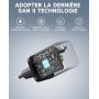 Chargeur USB C 65W, Charge Rapide PD3.0 PPS GaN II | avec Câble Tressé 2M, Compatible pour MacBook Pro/Air, pour Galaxy S26/S25/