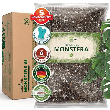 Terreau Monstera 6L - Substrat Light Mix - Terreau Plante Verte Interieur - 5 Composants - Terre a Faire Pousser
