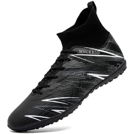 PiDaGlobal Chaussures de Football Homme Femme Futsal TF Chaussures Turf Antidérapantes Crampons Courts High Top pour Entraînemen