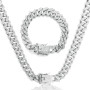 LOCCY 12 MM Chaîne Cubain Diamant Homme, collier chaîne homme chaîne cubaine à maillons, 50/55/60cm Collier unisexe style Miami