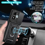 Yohii Coque pour Xiaomi Redmi Note 17 5G / 4G, Noir | 2 Verres Trempés [ Glissière Cache Webcam ] con Support Métal Annulaire à 