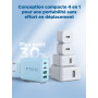 Aioneus Chargeur USB C, 40W 4 Port Prise USBC Chargeur Rapide iPhone, 3.1A PD+QC Type C Adaptateur Multi Secteur Chargeur pour i