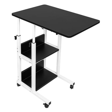 XUANYU Table de Lit pour Ordinateur Portable, Table d'ordinateur avec Roulette Verrouillables, Réglable en Hauteur, Bureau Debou