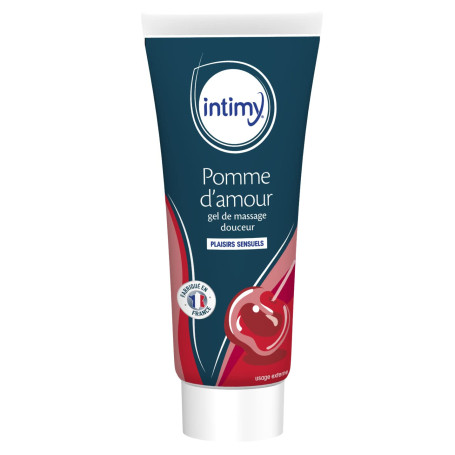 INTIMY Gel de Massage - Sensuel et Gourmand, Pomme d'Amour - 200 ml | Sensation de Douceur, Zone Intime Externe et Toutes les Pa