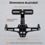 SLIAXINT Support de Plaque Moto Réglable, Porte Moto en Alliage Aluminium | Support de Plaque D'Immatriculation Moto Universel, 