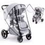 Orzbow Habillage Pluie Universelle pour Poussette, Transparente | Protection Pluie Poussette Universelle avec Porte Enroulable à