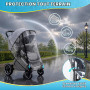 Orzbow Habillage Pluie Universelle pour Poussette, Transparente | Protection Pluie Poussette Universelle avec Porte Enroulable à