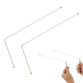 Baguette de Sourcier en Cuivre pur à 99,9% 2pcs, Idéale pour Recherche D'eau, Chasse au Trésor Localisation D'objets Enfouis, Ba