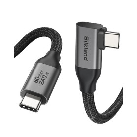 Silkland 80Gbps USB4 V2.0 Compatible avec Câble Thunderbolt 5 Coudé 1M | jusqu'à 120Gbps avec Bandwidth Boost 16K/Dual 8K, PD3.1