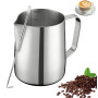 Pot à lait - 350 ml - En acier inoxydable - Avec stylo doseur Mark et Latte Art Pen - Pour cappuccino, expresso, latte art - Par
