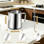 Pot à lait - 350 ml - En acier inoxydable - Avec stylo doseur Mark et Latte Art Pen - Pour cappuccino, expresso, latte art - Par
