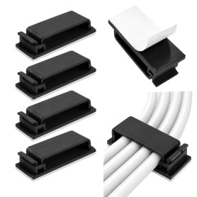 50 Pièces De Câble Adhésifs Pour Gestion De Fils,Cable Management Bureau,Organiseur Câbles Alimentation,Réseau,Fixation Sécurisé