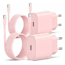 2Pack Chargeur iPhone 18 17 16 15, 20W USB C Chargeur Rapide 2M Câble C to C pour iPhone 18 Pro/17 Pro Max/17e/16e/16 Pro/15 Plu