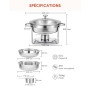 WILPREP Lot de 4 Buffets Chauffants Ronds Chafing Dish Rond 5,5L Chauffe Plat à Combustible en Acier Inoxydable Alimentaire avec
