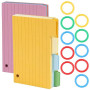 200 Pcs Blocs de Fiches Bristol de Révision avec 10 Anneaux Colorés, Flashcards Lignées pour Étude et Bureau, pour l'Apprentissa
