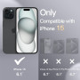 JETech Coque Silicone pour iPhone 15, Noir | Toucher Soyeux, Étui Housse Protection Antichoc, Résistant aux Rayures, Doublure en