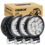 RIGIDON 4x rond phare de travail led, 3,2 pouces mini 42W 12V 24V lampe | étanche, 6000K blanc, projecteurs lumière, feux de tra