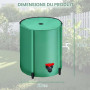 Seau à Pluie, 200L Récupérateur D'eau de Pluie Pliable Réservoir Eau Portable avec Couvercle Sortie D'eau Filtre à Mailles et 2