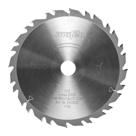 Mafell Lame de scie circulaire KSB-WU160 GT 160 x 1,2-1,8 x 20 mm Z28-7 3WZ-FZ 092602