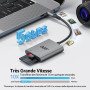 Acer Lecteur de Carte SD USB C 3.0 170MB/s, Adapateur Carte Mémoire MicroSD | USB C SD Card Reader Simultané à Lire et Écrire po