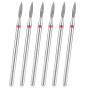 YUXIANLB Lot De 6 Forets À Cuticules Diamantés Avec Étui Outils De Manucure Professionnels De 3/32" En Carbure De Tungstène Pour