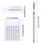 YUXIANLB Lot De 6 Forets À Cuticules Diamantés Avec Étui Outils De Manucure Professionnels De 3/32" En Carbure De Tungstène Pour