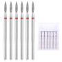 YUXIANLB Lot De 6 Forets À Cuticules Diamantés Avec Étui Outils De Manucure Professionnels De 3/32" En Carbure De Tungstène Pour