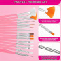 BUTBU 46 pièces kit Ongle de Nail Art avec Pinceau Nail art Ongles, Stylo de Pointage d'Ongle, Paillettes, Feuille d'Ongle, Band
