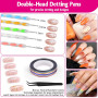BUTBU 46 pièces kit Ongle de Nail Art avec Pinceau Nail art Ongles, Stylo de Pointage d'Ongle, Paillettes, Feuille d'Ongle, Band
